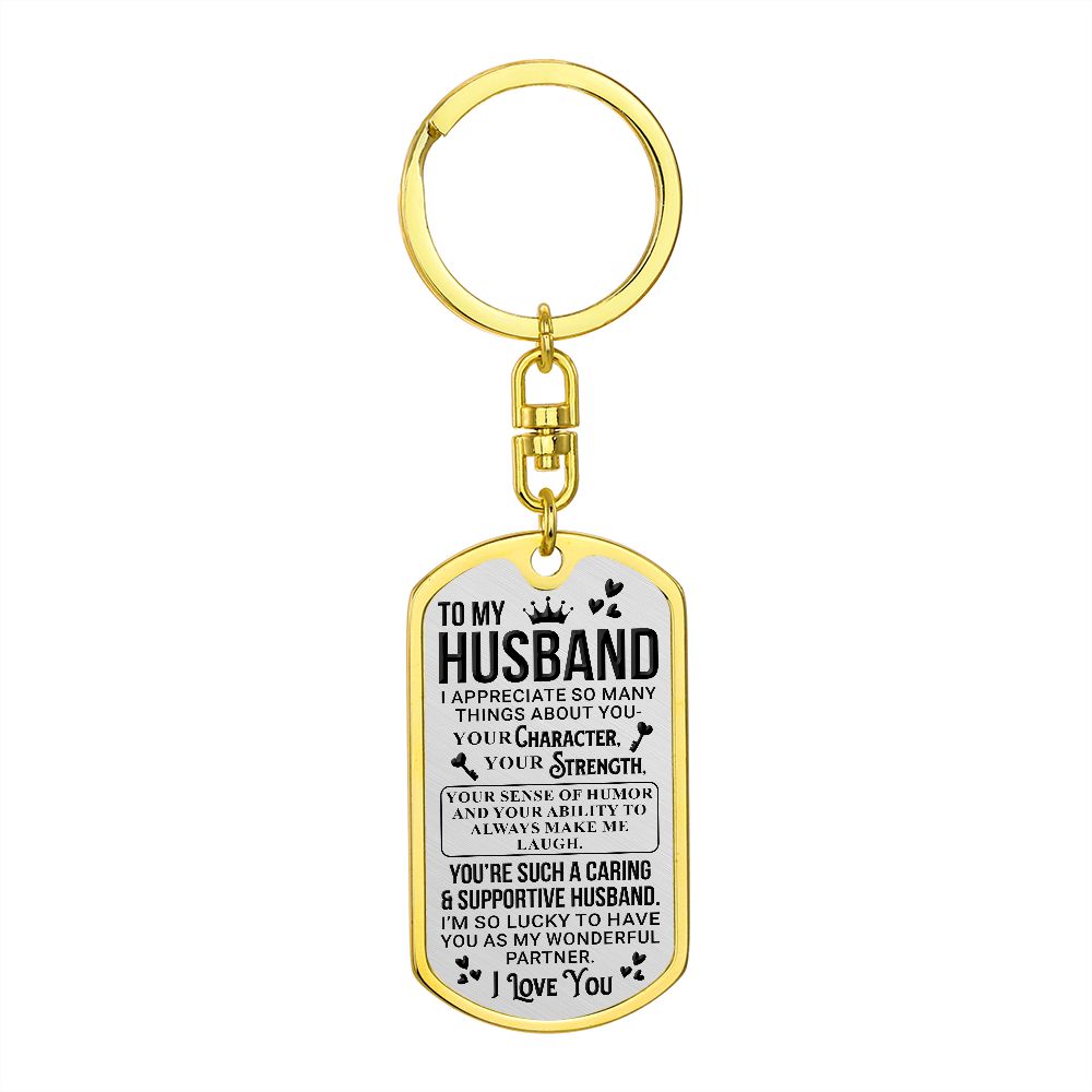 To My Husband | Dog Tag With Swivel Keychain