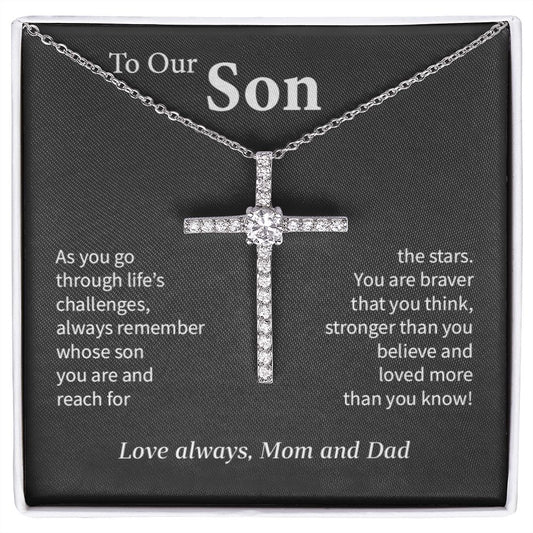 To Our Son | CZ Cross Necklace