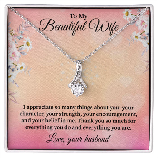 To My Beautiful Wife | Alluring Beauty Necklace