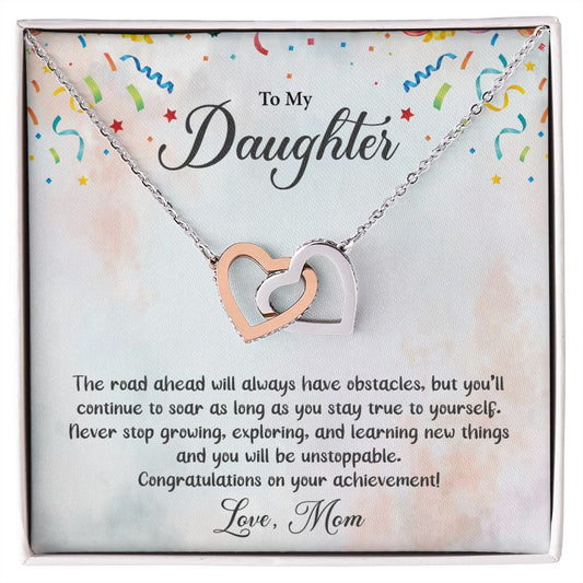 To My Daughter | Interlocking Hearts Necklace | Graduation Gift